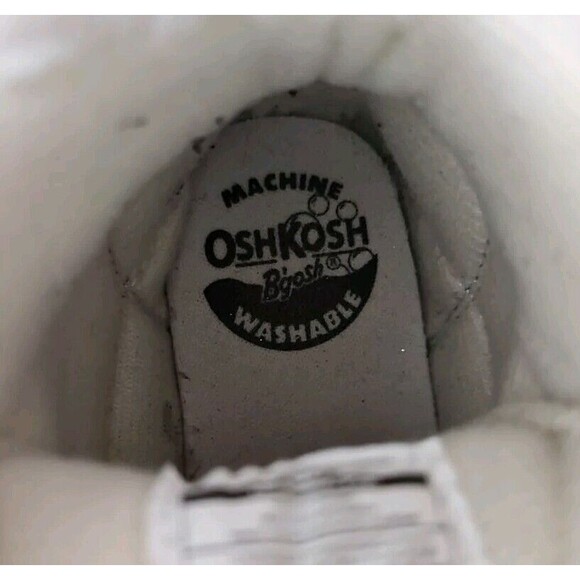 Oshkosh B’Gosh Toddler Girls Sparkly Pink Glitter Lace Up Winter Booties Sz 6 M - Picture 9 of 9